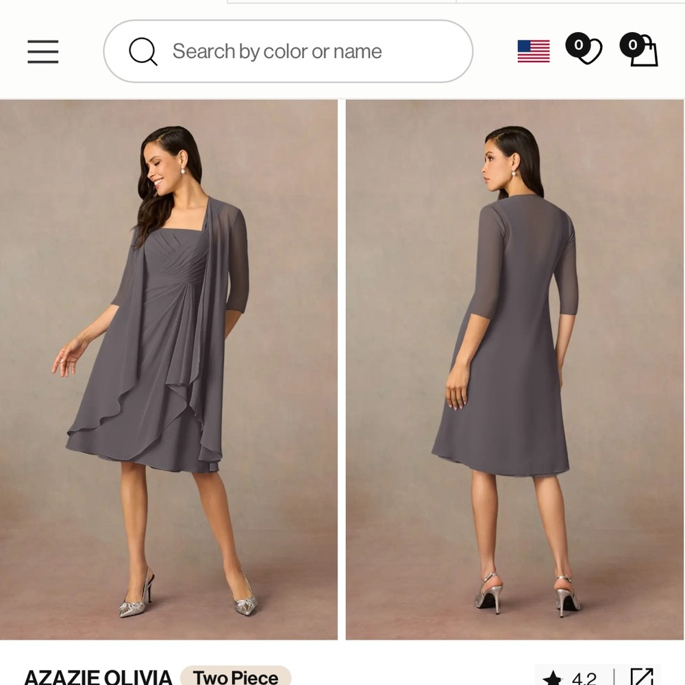 Azazie Olivia Gray Dress